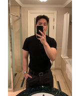 Ribbed Muscle Henley Neck