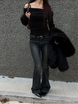 Low slim boots cut pants