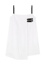 [mnem] バックルナイロンミディドレス(white)