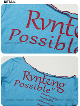 ワイドネックオフショルダーレタリング長袖Tシャツ