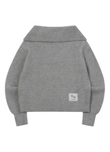 OVIA COLLAR-NECK KNIT ZIP-UP (3COLOR)