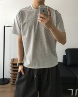 デロショルダーシームショートスリーブTシャツ