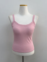 Ribbed U-neck Bra Top Sleeveless