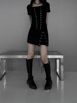 side eyelet skirt pants