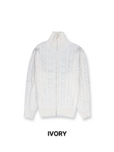 [MADE] Two-Way Wool Cable Knit Zip-Up (7C)