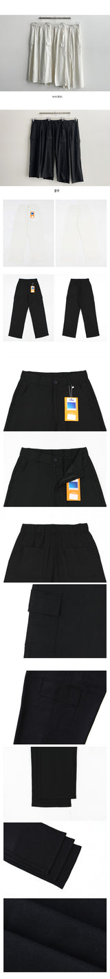 【ショート・ベーシック・ロング/S2XL】【夏のロングパンツ！】メイバックバンドリネンセミワイドコットンカーゴパンツ