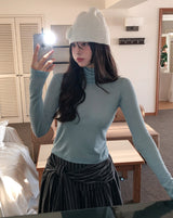 Flower Hairy Knit Beanie
