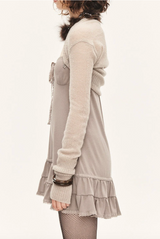 Angel shawl bolero - beige gray 