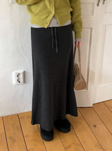 OM Sweat Peach Warm Maxi Skirt (3color)