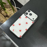 [MADE][Magsafe Glass Bumper Case] Strawberry embroidered knit case Red