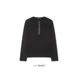 レザーリブヘンリーネックロングスリーブ(ブラック)