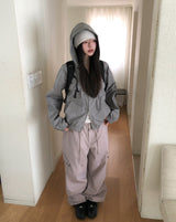 Moa Two Way Check Hood Zip-Up
