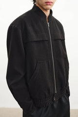 Stand Collar Wool Jacket
