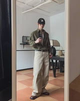 Nero Panel Cotton Wide Pants