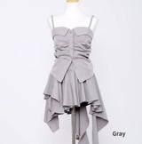 Queen's Shirred Bustier + Asymmetrical Flare Skirt Set
