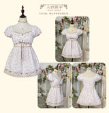 Rose Island floral layered mesh lantern sleeve top and mini skirt