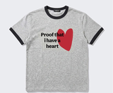 エッセンシャルスタンダード半袖リンガーTシャツ レッドハートメランジ