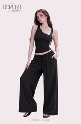 Back-Point Racer Asymmetrical Sleeveless Top