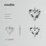 [IDLE Shuhua Necklace] メルティングメタリックハートチョーカーネックレス - Silver Color