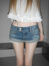 Indigo rollup denim shorts 