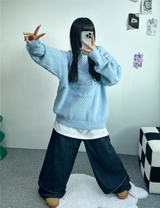LAYERED BANDING DENIM PANTS🖤💙 - 2 COLORS