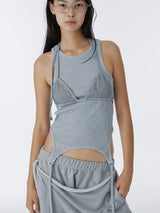 CUBIC SWEAT BIKINI TOP (GRAY)