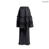 (2color) Frill Tiered Pants Layered Chiffon Skirt