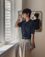 Base Two-Pocket Collared Short Sleeve Knit