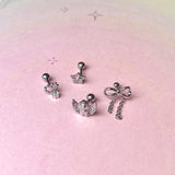 [SET] Drop Ribbon Angel Star Piercing