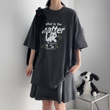 ジャスト キャット ボクシー フィット 半袖 Tシャツ(3 colors) H&L