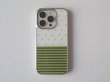 dotstripes green tea  (silver glass)