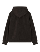 フリース フーディー ジップアップ(BROWN)