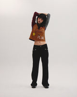 STUD BOOTCUT SUEDE PANTS (BLACK)