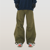 RELABEL 23AW マルチカラーデコンストラクテッドドローストリングワイドレッグプリーツパラトルーパーパンツ
