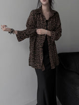 loose-fit leopard grunge shirt (2color1)