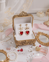 Red Heart and Ribbon Earring (Momoland Nayun Earring)