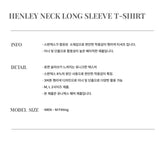 ヘンリーネック長袖Tシャツ_ブラック