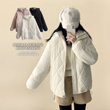 MOA Diamond Quilting Raglan Boxy Fit Hooded Padded