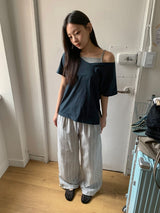ハボイルルーズフィットVネックスラブ半袖Tシャツ