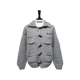 Grey Chunky Poket Cardigan