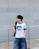 Blue Heart Ringer T-Shirt