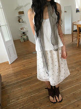 Chinatsu ribbon shirring sleeveless
