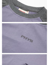 Color-blocked raglan sleeve slim-fit comfortable long-sleeve T-shirt