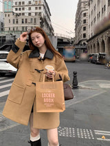 wool butler toggle half-wide coat