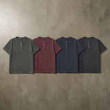 Faded Ribbed Henley Shirt
