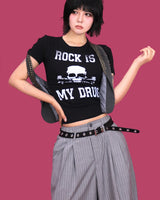 striped bermuda pants (belt set / 2color)