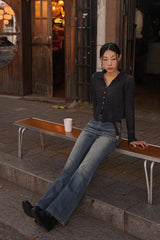 (W) CROPPED KNIT CARDIGAN
