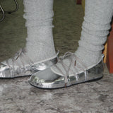 Blessed 0001. Lace-Up Flats - 3colors