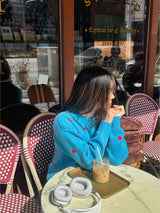 [SALE] blue flower knitwear