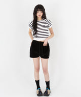 BOUCLE STRIPE RAGLAN HALF KNIT [3color]